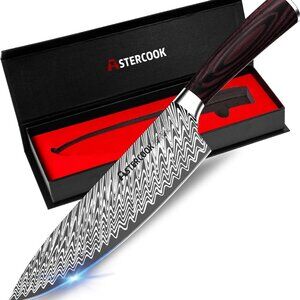 Chef Knife, Japanese Pro 8 Inch Kitchen Knife, High Carbon Stainless Steel with